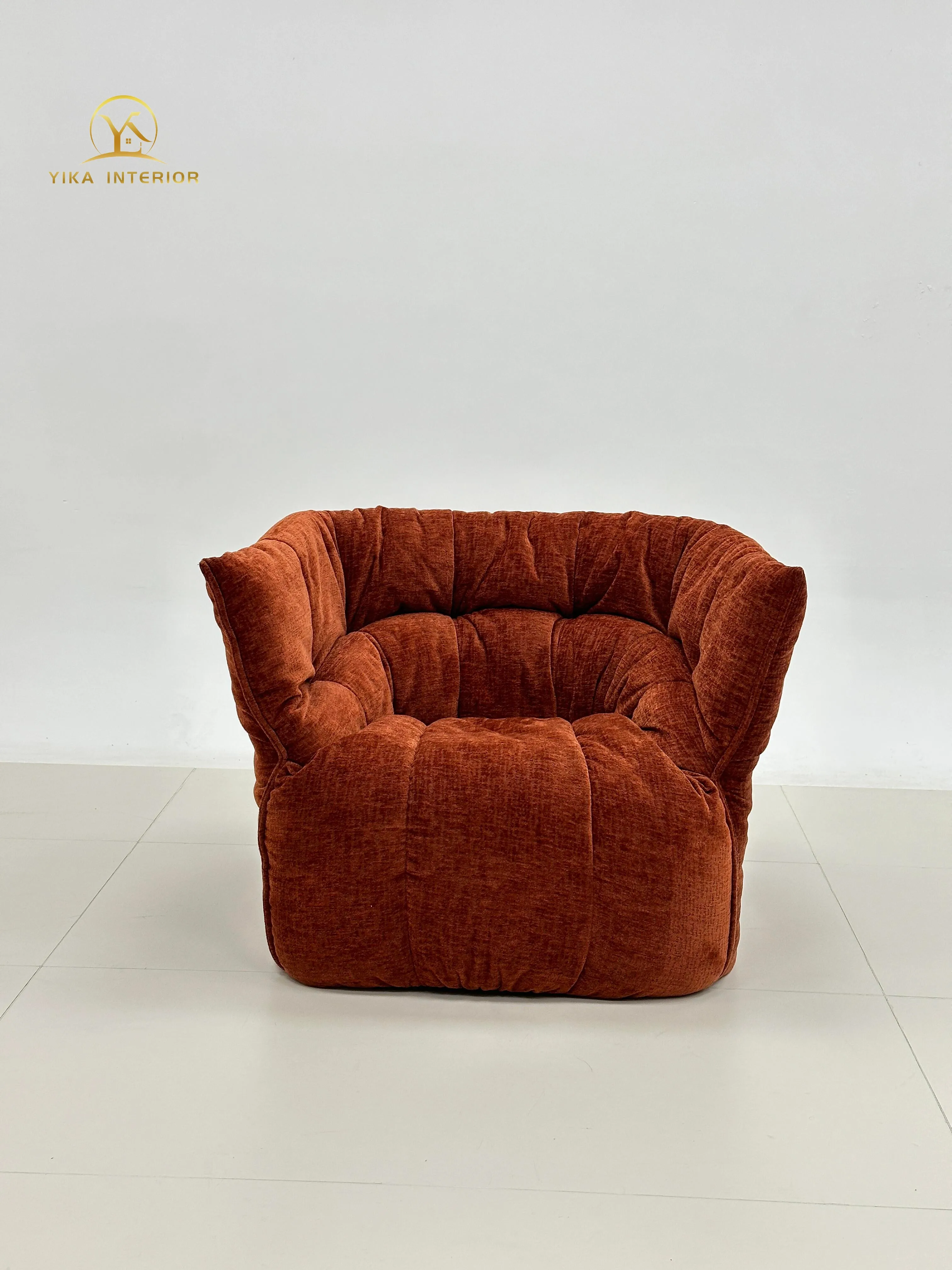 Modern Cozy Single Sofa Chair Soft Velvet Fabric High Density Sponge Colorful Leisure chair bedroom Corner Feature Bed