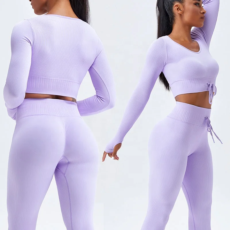 Women Fitness Yoga Clothes Active Wear Seamless Work Out Sportswear Yoga Set For Women