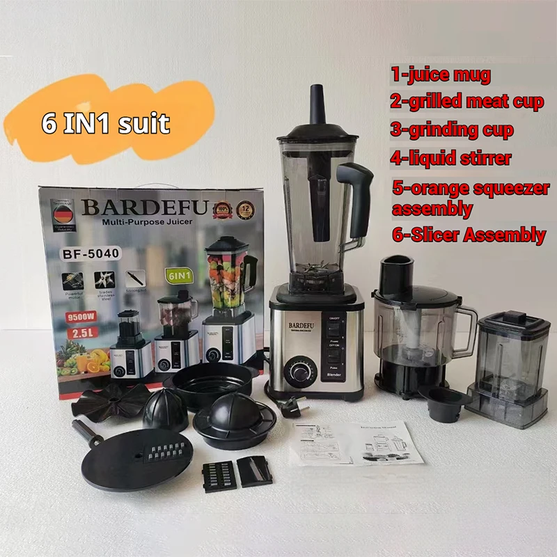 New 6 in 1 style Kitchen 9500W 2.5L 3L Countertop Professional Table Commercial Mixer Heavy Duty Silver Crest 3 in 1 Blender