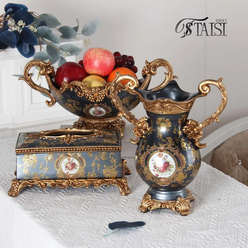 RS061 Antique resin napkins & tissue holder Arab resin craft sculpture tissue box French furniture antique