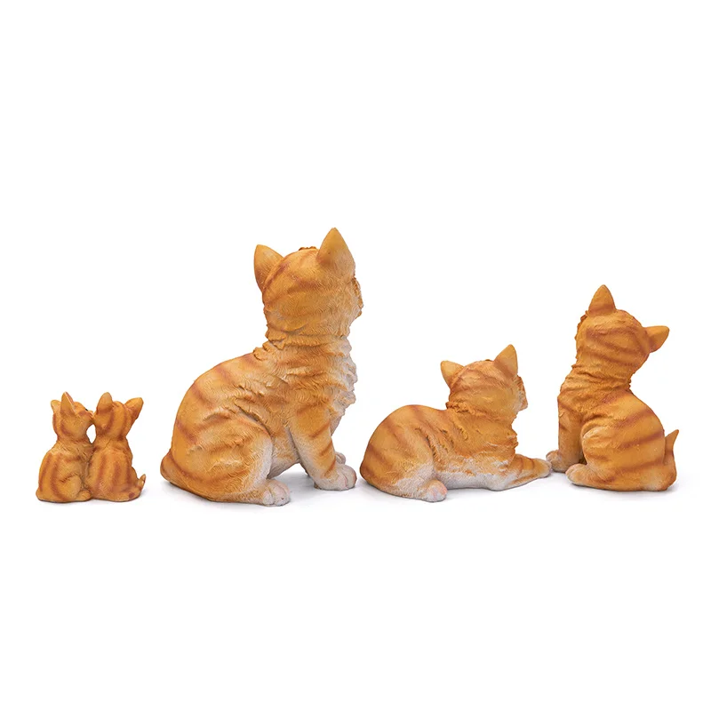 garden statues kitten ornaments poly resin cat collectable figurines