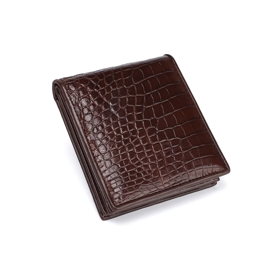 Luxury real crocodile skin leather bifold wallet mens custom business and travel wallet for men