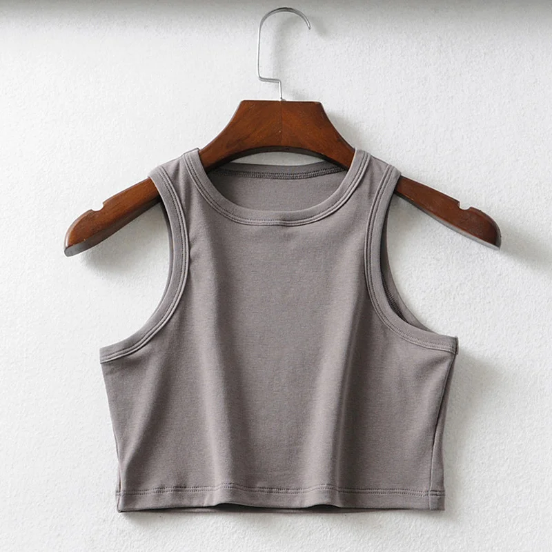 Custom Basic Crop Hemp women vest organic cotton ladies sports wear gym bamboo organic tank tops Women sports vest