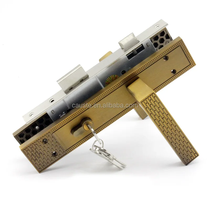 Aluminium Interior Door Lock Set Cylinder Security Handles Locks