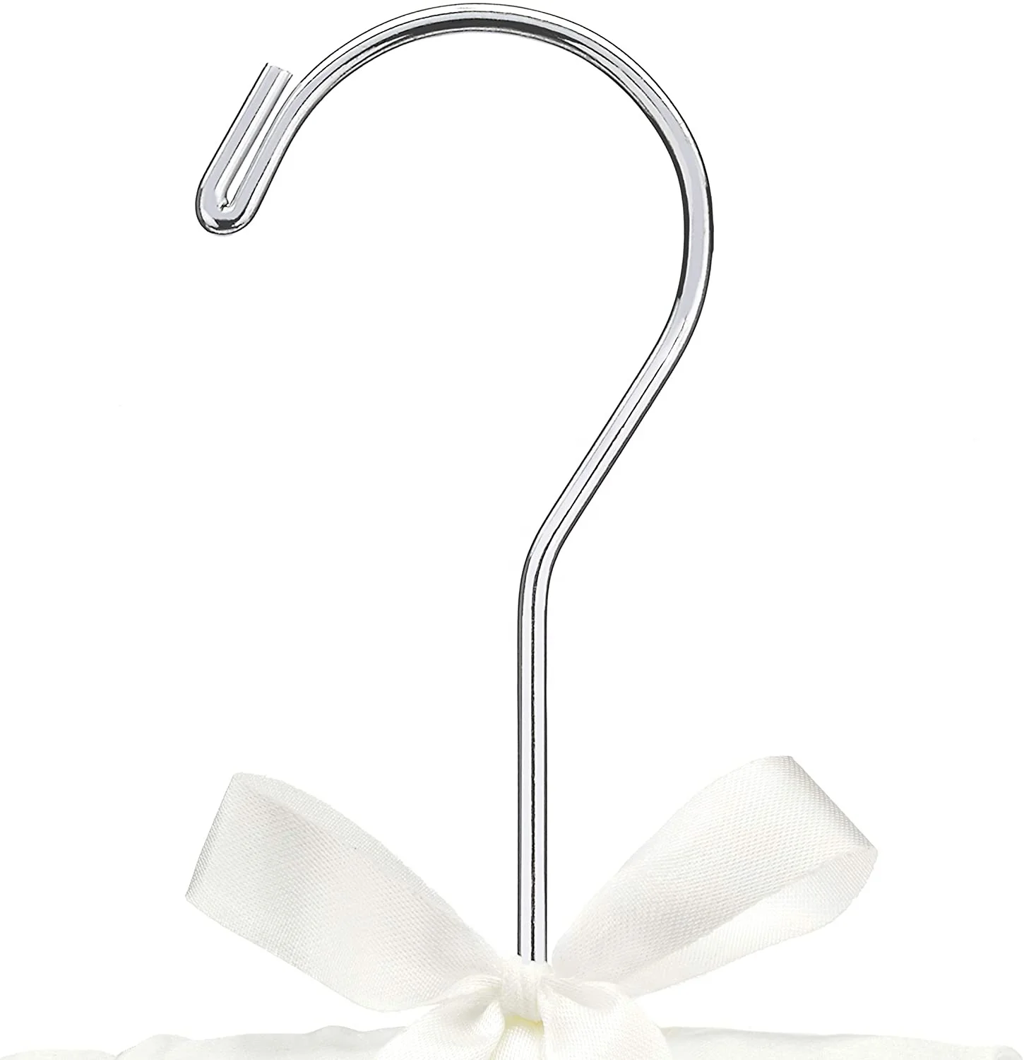 Wedding Gown Bridesmaid Cover Fabric Satin Padded Wood Hanger With Rotating
