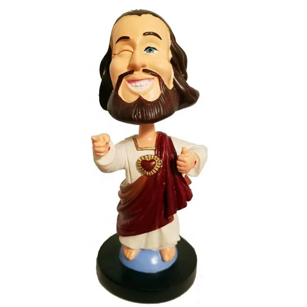 Custom Polyreisn Bobblehead Funny Shaking Jesus Christ Bobble Head Doll Resin Figurine For Car Decoration