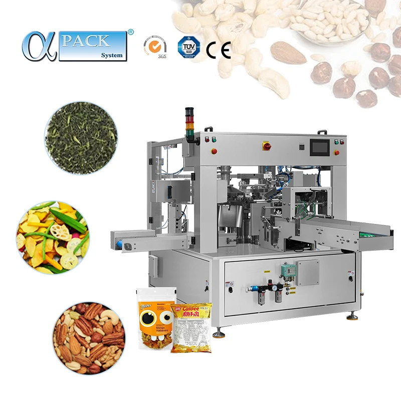 Multi-function Automatic Rotary 1 Kg Sugar Rice Salt Pepper Granule Square Sugar Packing Machine