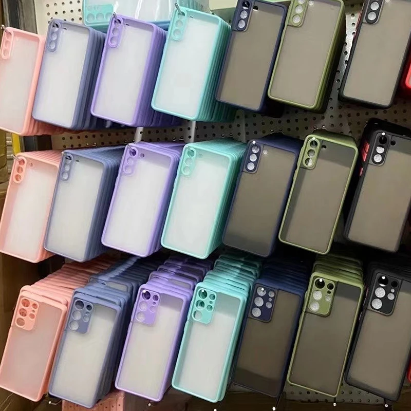 
For Samsung Case, Translucent Frosted Matte Mobile Cell Phone Case for Samsung A51 A71 A50 A52 A32 S20 S21 Ultra Cell Phone Case 