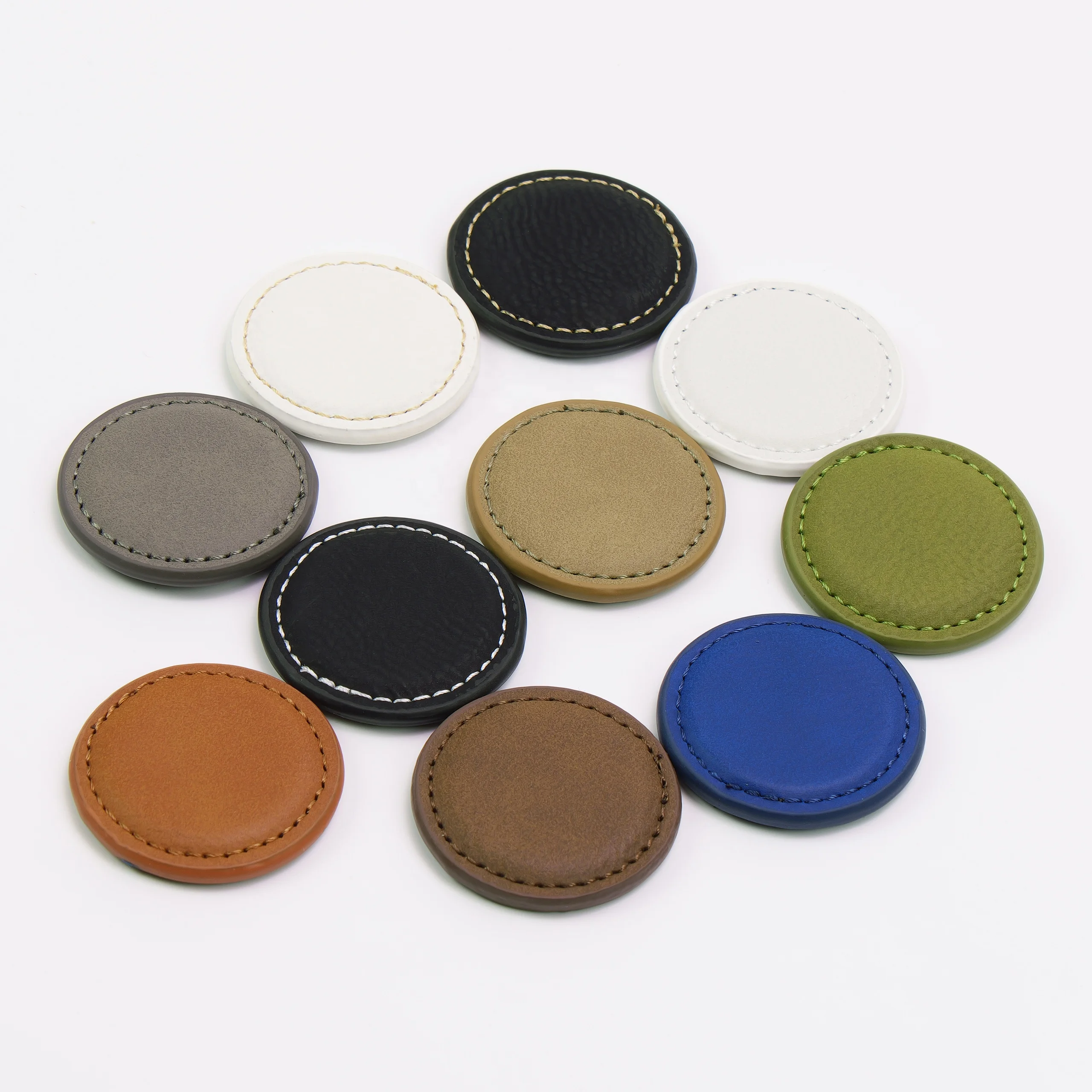 Laserable Leatherette Golf Ball Marker Magnetic Golf Ball Marker Custom Blank Golf Ball Marker