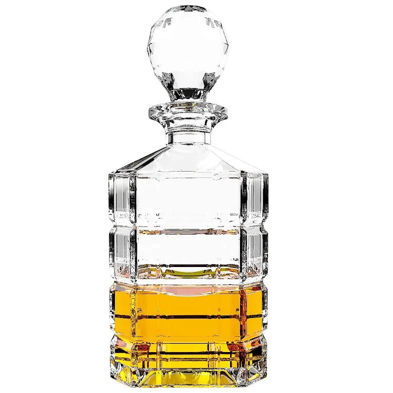 Wholesale Octagon 900ml Glass Wine Bottles Transparent Glass Wine Bottle With Ball Stopper