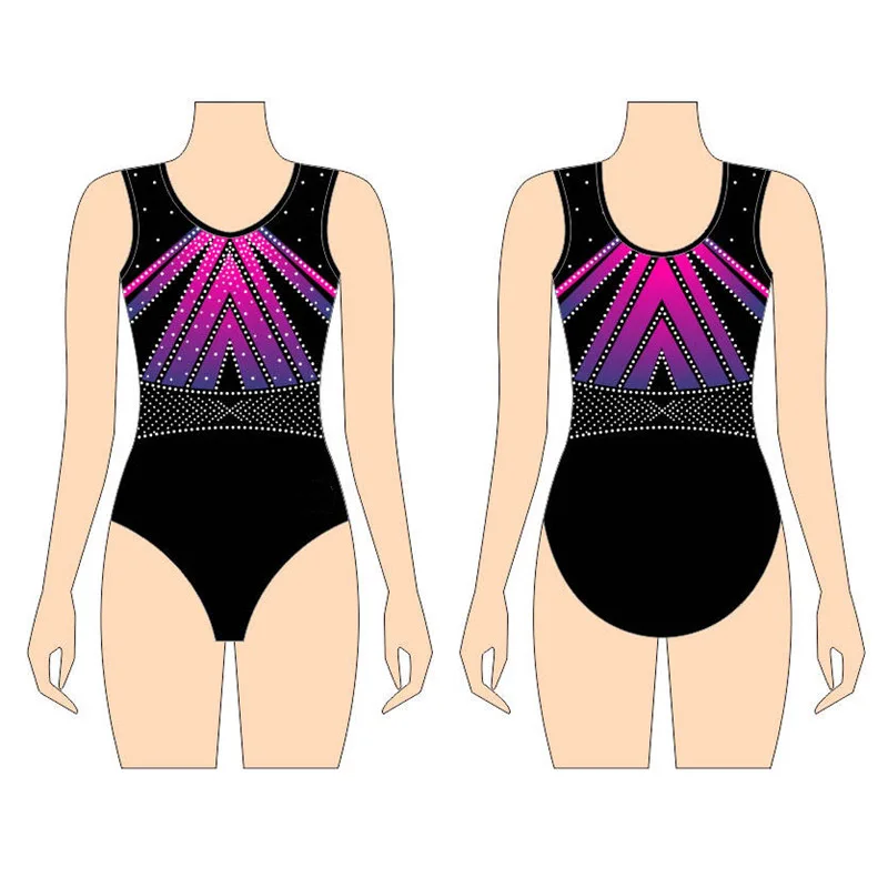 Custom Performance Gymnastics Wear Sublimation Floral Printing Dance Costumes Children Mesh Dancewear Ballet Girls Leotards