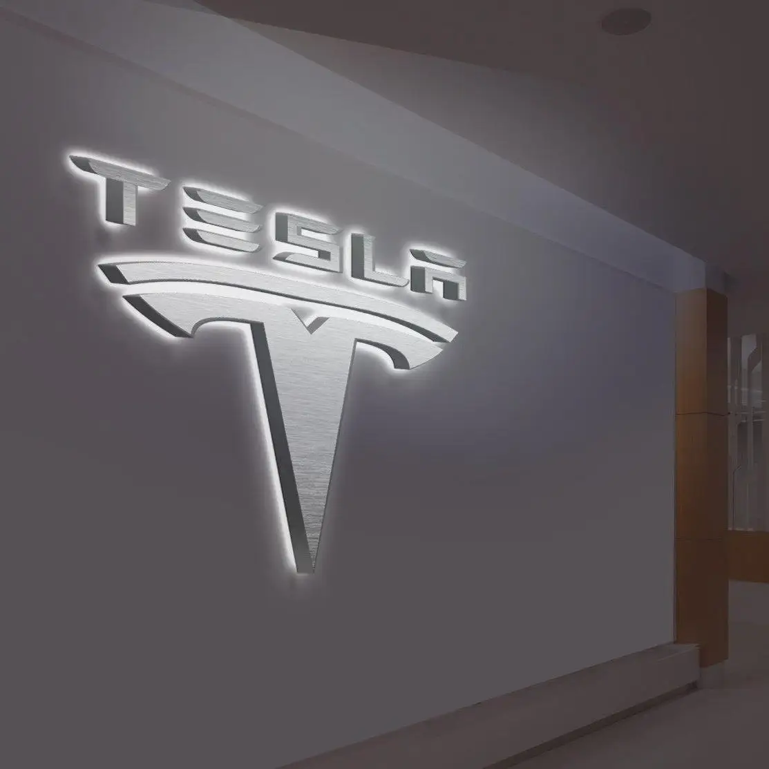 Business Sign Board Logo Office Indoor Outdoor Backlit Illuminated Company Business Signage Wall Logo Led 3D Channel Letter