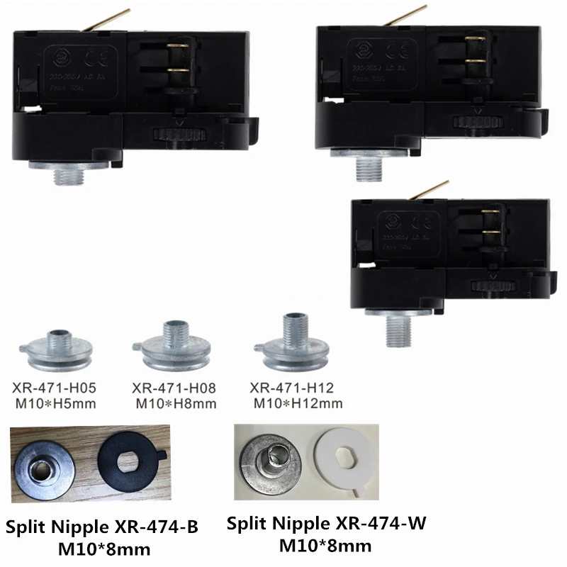 3 phases 4 wires track rail system led track adapter for 4 wires track light
