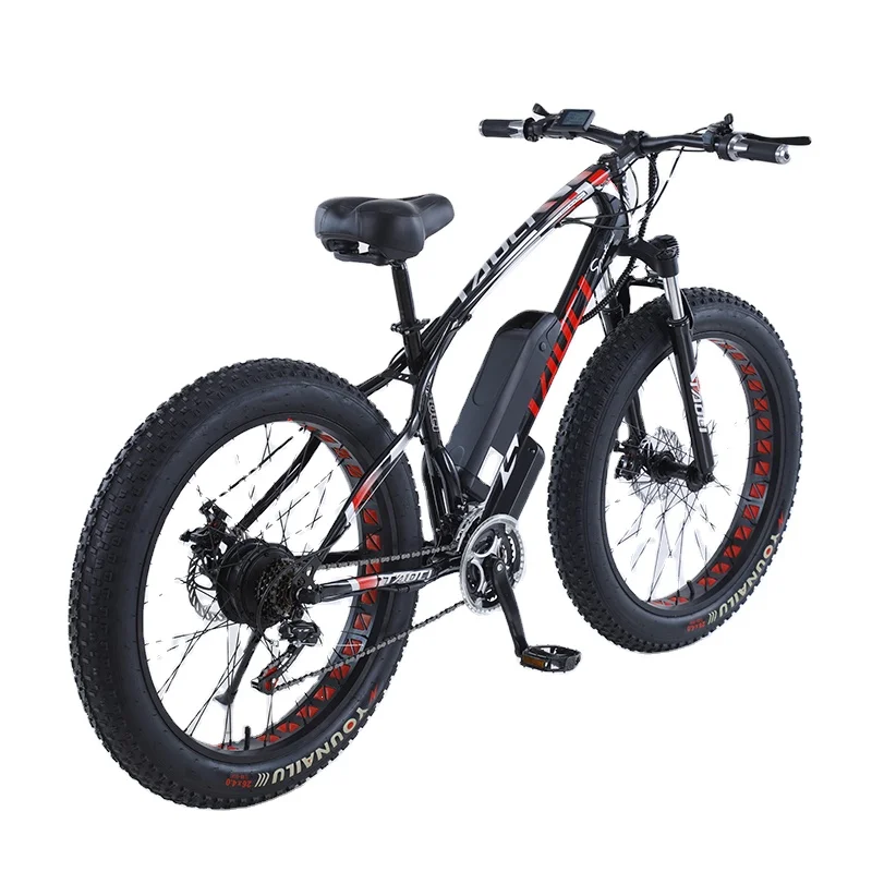 China 26 Inch Cheap Foldable Electric Fat Tire Bicycle 36v 350w Adult Electric Mountain e Bike 10ah Lithium Battery Snow Ebike