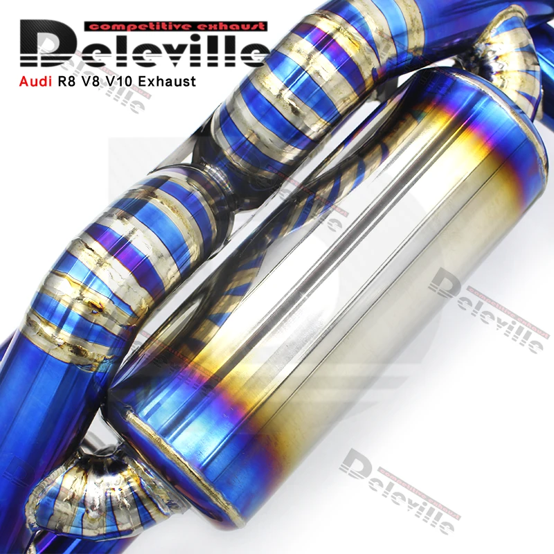 Racing car exhaust system   For Audi R8 V10 5.2L 2020-2023 Titanium alloy Catback Exhaust  muffler Exhaust Pipes