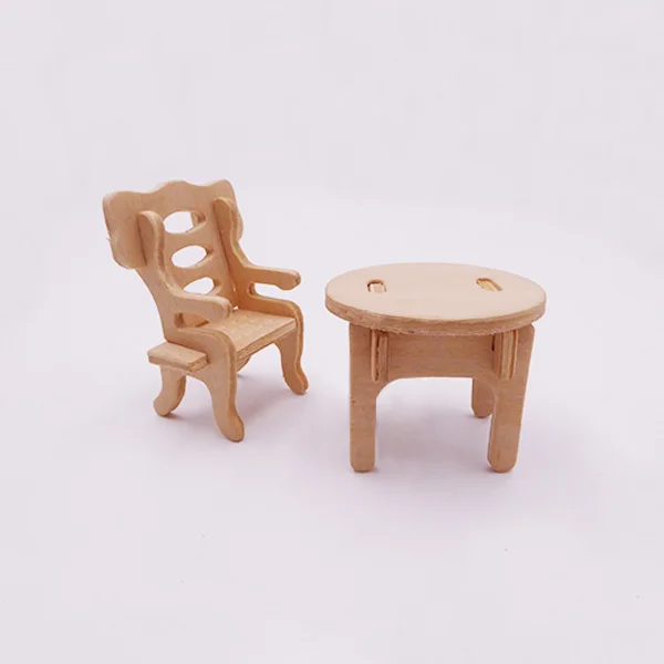 3D wooden educational craft gift decoration puzzle Mini furniture doll house for girl gifts puzzle table educational puzzle