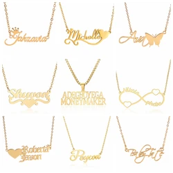 Factory Customized Personalized Stainless Steel Custom Name Jewelry Custom Letter Women Pendant Necklace