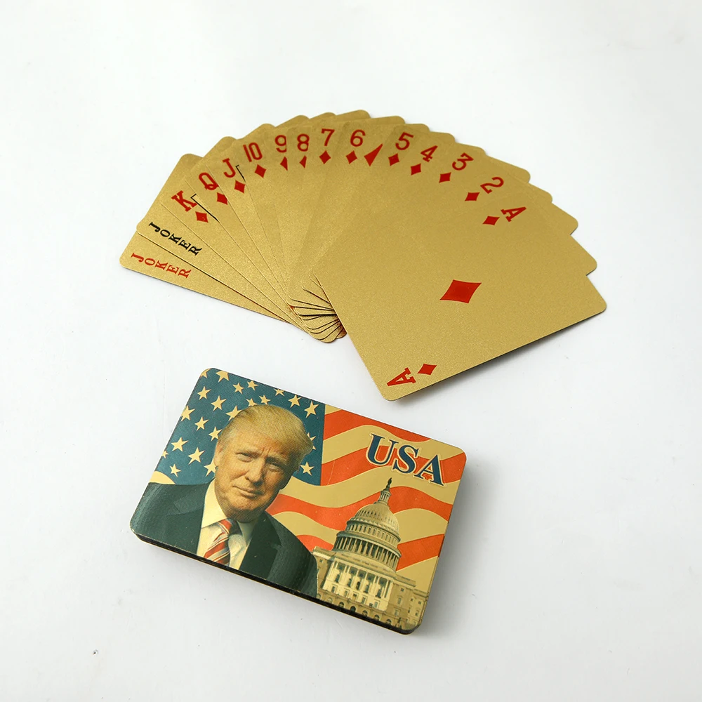 custom sublimation golden poker cards printed plastic card game playing cards