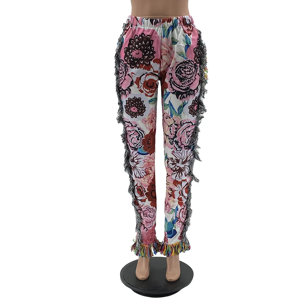YD-M9055 Hot selling women 2021 summer clothing colorful  tassels women sweat pants