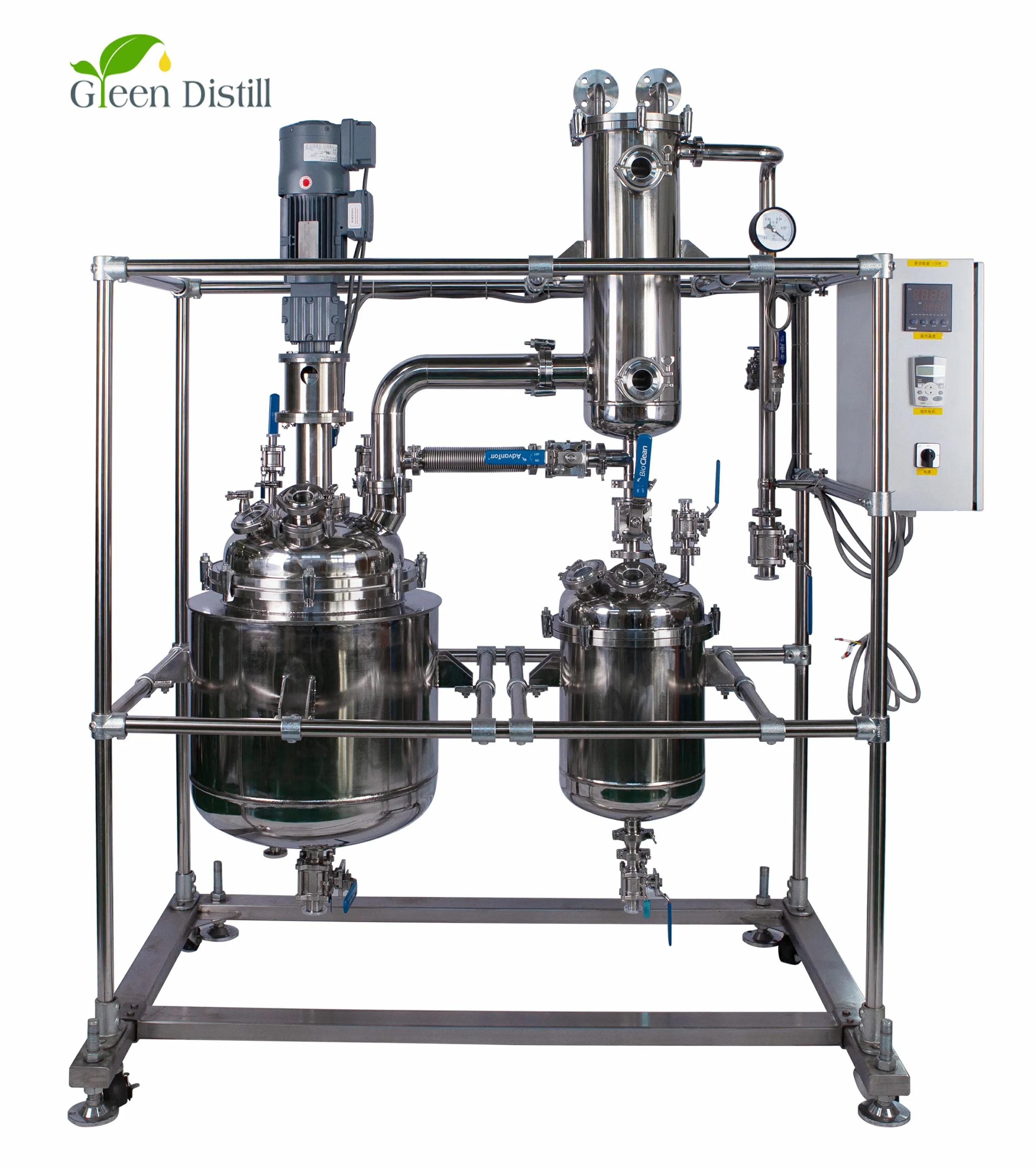 
Green Distill Hemp CBD Decarboxylation Reactor Jacketed Stainless Steel Reactor with Condenser 
