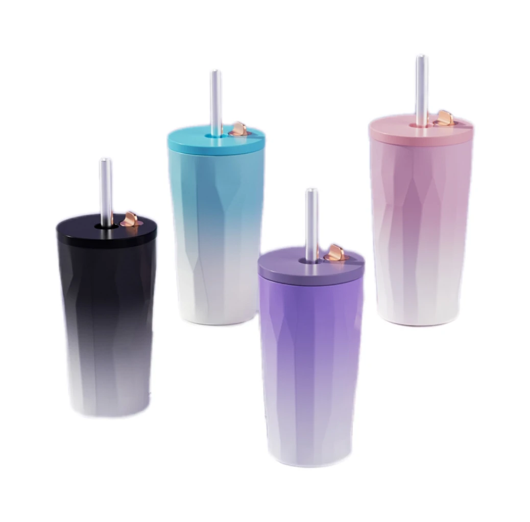 Wholesale Car cup With Retractable Straw Coffee Mug With Screw Lid Buckle