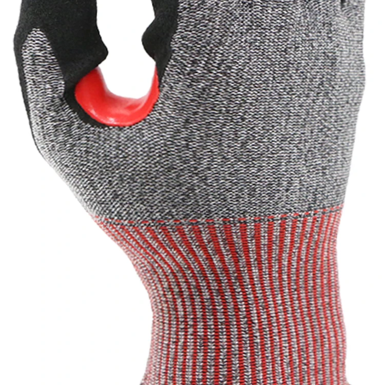 ENTE SAFETY Wholesale Machinery Maintenance Non-Slip Oil Resistant Cut Resistant Nitrile Sandy Work En388 4X43F Safety Glove