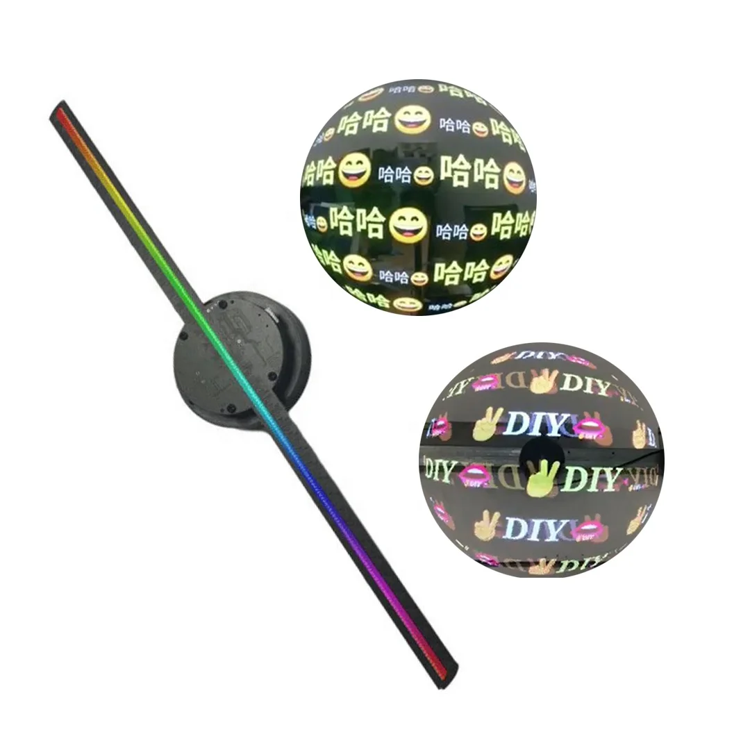 Factory price shop exhibition 40cm with Windows Android IOS App WIFI can DIY LED video advertising display 3D hologram fan