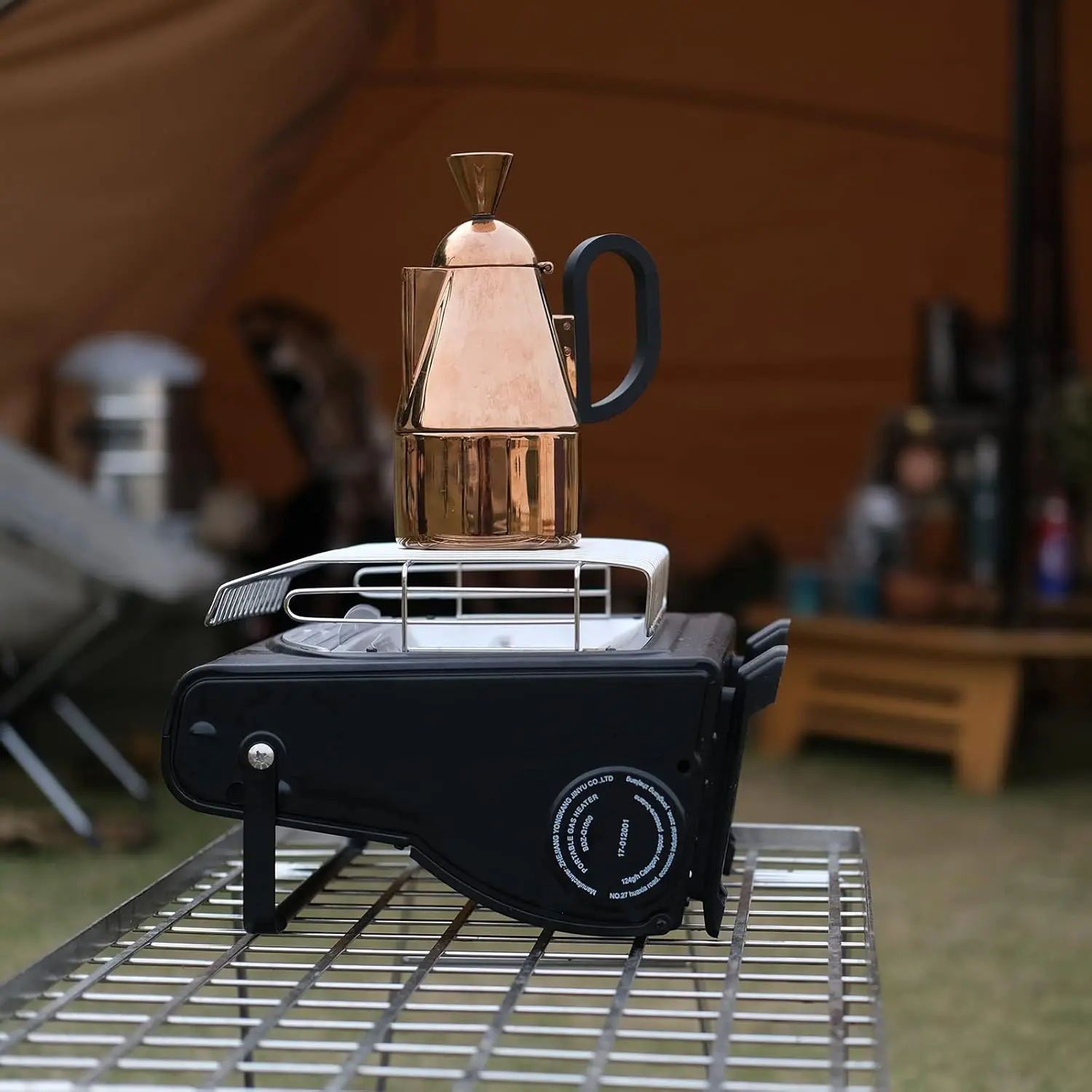 Portable Single Burner Gas Stove with Ceramic Surface Butane Heater for Outdoor Cooking Cast Iron Oven Tent Warmer Cars Patios