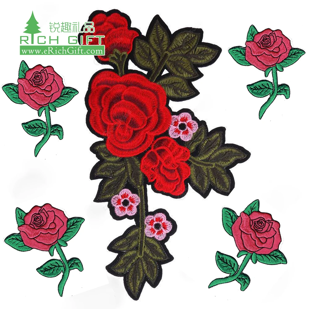 2019 Handmade fashion Design Embroidered Services Sequin Appliques badge floral embroidery patch flower for clothing