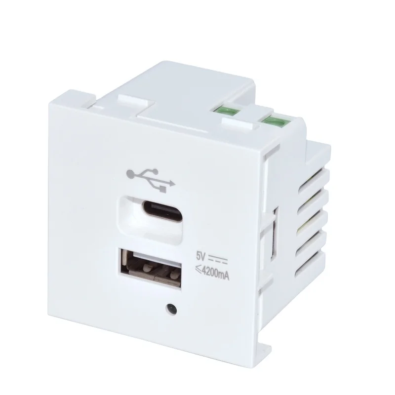 Manufacturer for 2 ports USB charging module XJY-USB-17E-3-A/C-5V/4.2A, 45x45 mmUSB power socket outlet power charger