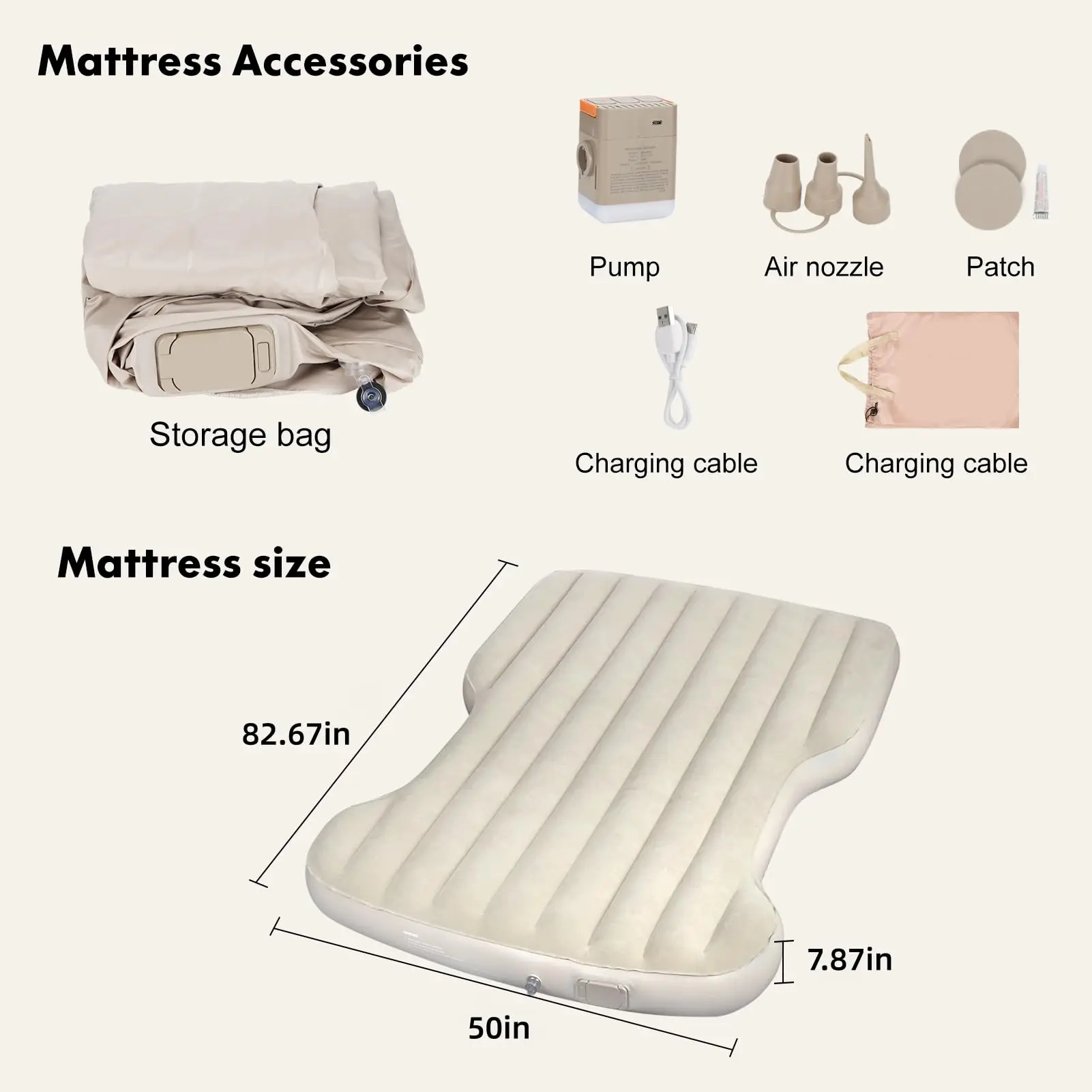 Self-Inflating Portable Camping Mattress Comfort Car Sleeping Mat Camping Mattress for Tesla Model Y 2024 2023 2022 2021