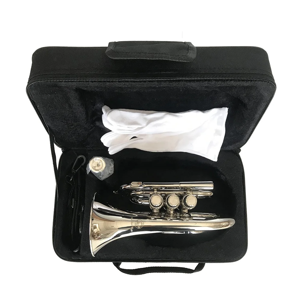 SEASOUND OEM Дешевый никелевый мини-карманный трубочный инструмент, тромпет JYPT406N