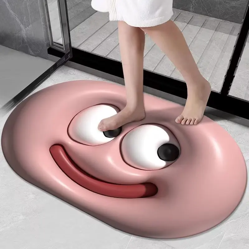 3d Inflated Three-dimensional Effect  Anti Slip Water Absorption Diatom Mud Bathroom Mat