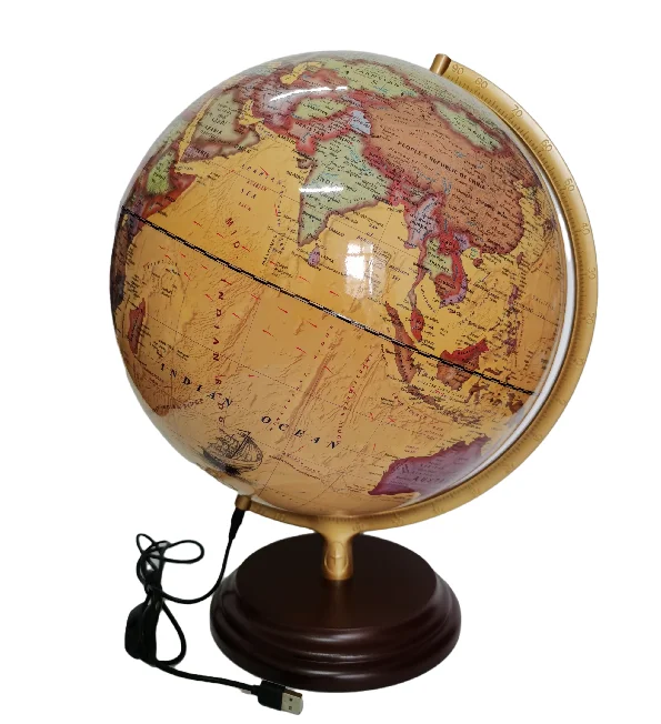 
Hot Sale 32 cm Rotating Teaching Constellation Education Political World Map World Globe With Light 