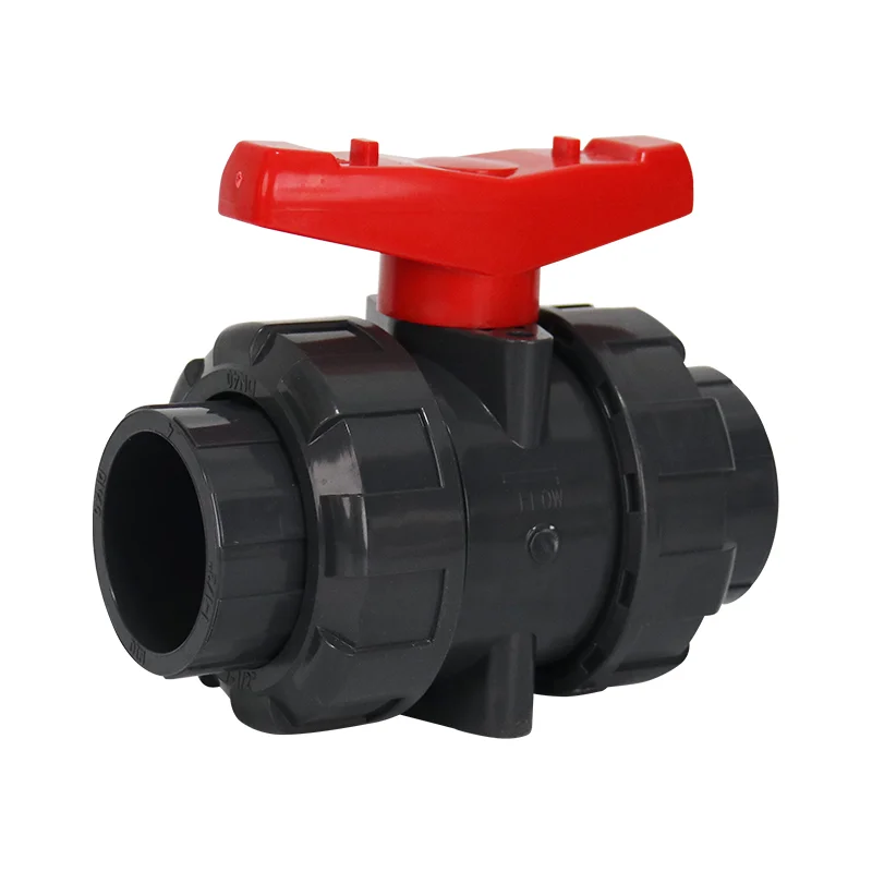 industry supplier PVC Chemical industrial  water supply pipe fitting Double union ball valve