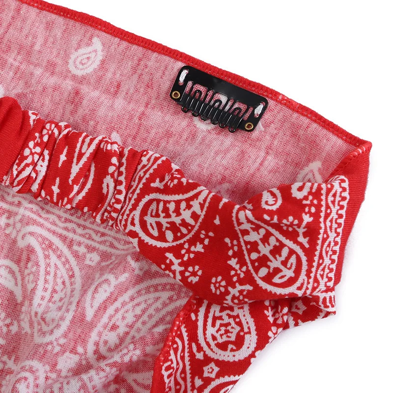 Women Flower Pattern Head Wrap Elastic Hair Scarf Headband Head Kerchief Triangle Bandana for Girls Hair Accessories