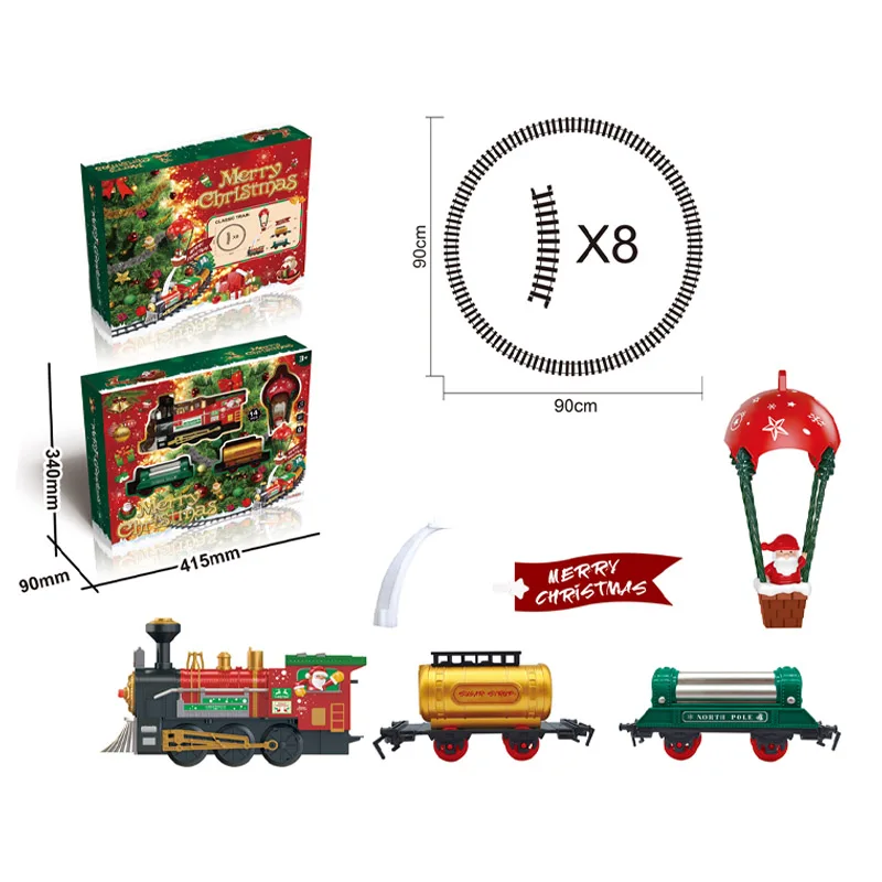 2024 Plastic Railway Tracks Slot Toy Christmas Electric Musical Train Set For Kids HN967621