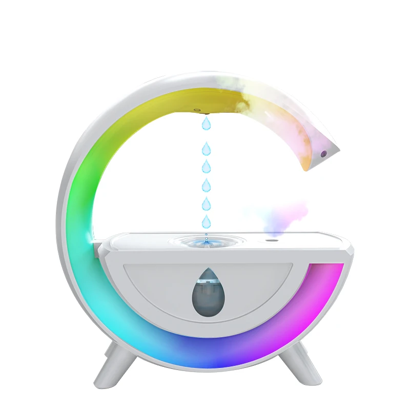 Droplet backflow anti gravity humidifier atmosphere lamp for household tabletop with high fog volume, bedroom and office in wint