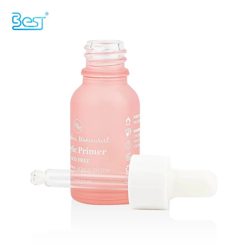 Elegant 15ml pink dropper bottle deluxe bottle essential oil 5ml 10ml 20ml 30ml 50ml 100ml frosted glass bottle