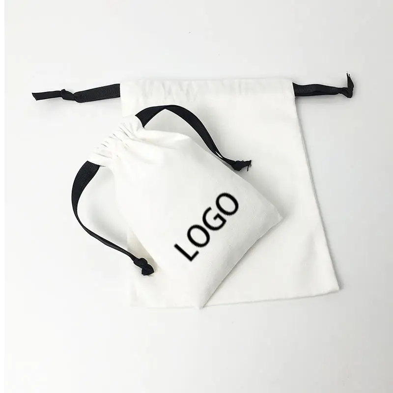 Wholesale Promotional Eco Friendly Dust Storage Custom Logo Printed Gift Soap Pouch Linen Candle Canvas Cotton Drawstring Bag
