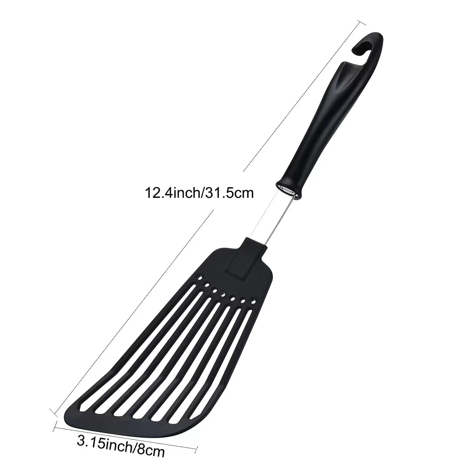 Nonstick Cookware Wide Nylon Blade Spatulas Rubber Turners Kitchen Tool Sturdy Slotted Spatula for Fish Egg Meat