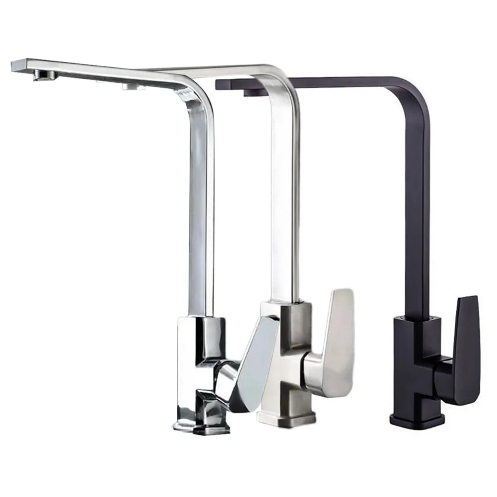 Square flat tube Cold And Hot Water Faucet Kitchen Sink Faucet