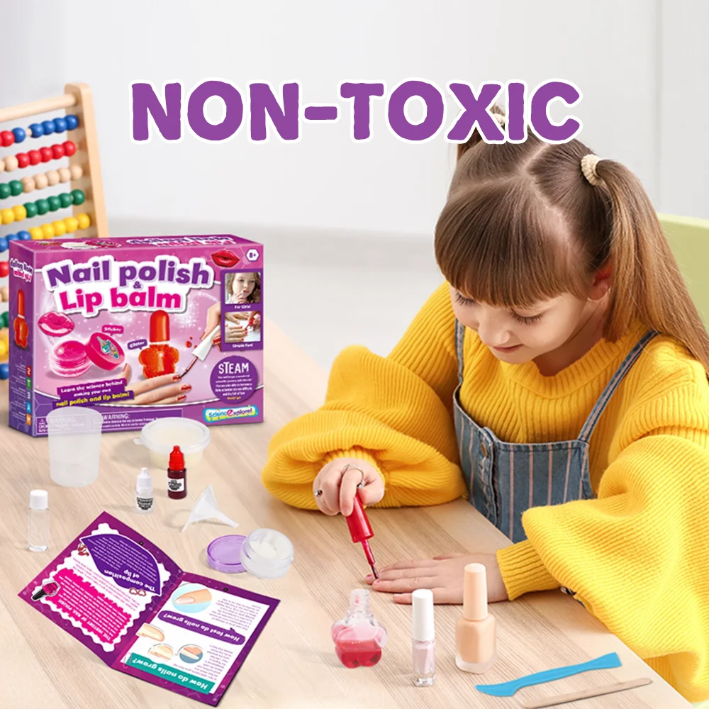 Custom Children Pretend Play Make up Toy Portable Travel Case Cosmetics Kit Safe Kid Lipsticks Nail Polish Makeup Toys