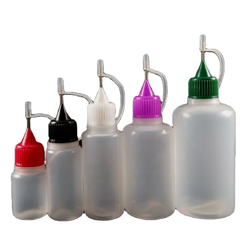 soft squeeze drip needle 5mll 10ml 15ml 30ml 50ml  oil  long thin tip bottles