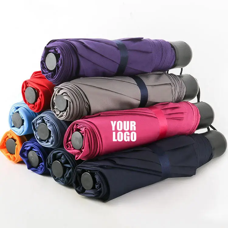 J2 High Quality Wholesale Promotional Cheap Custom Logo Print 3 Folding Umbrella Light Weight China Made Umbrella