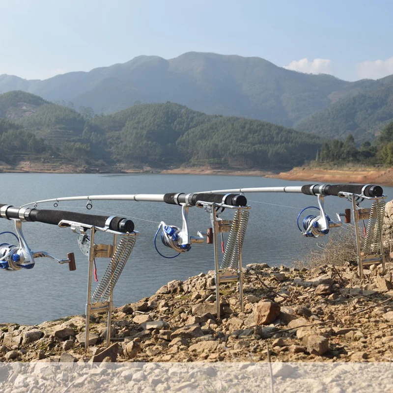  Powerful Tip-Up Hook Setter Double Spring Automatic Fishing Rod Pole