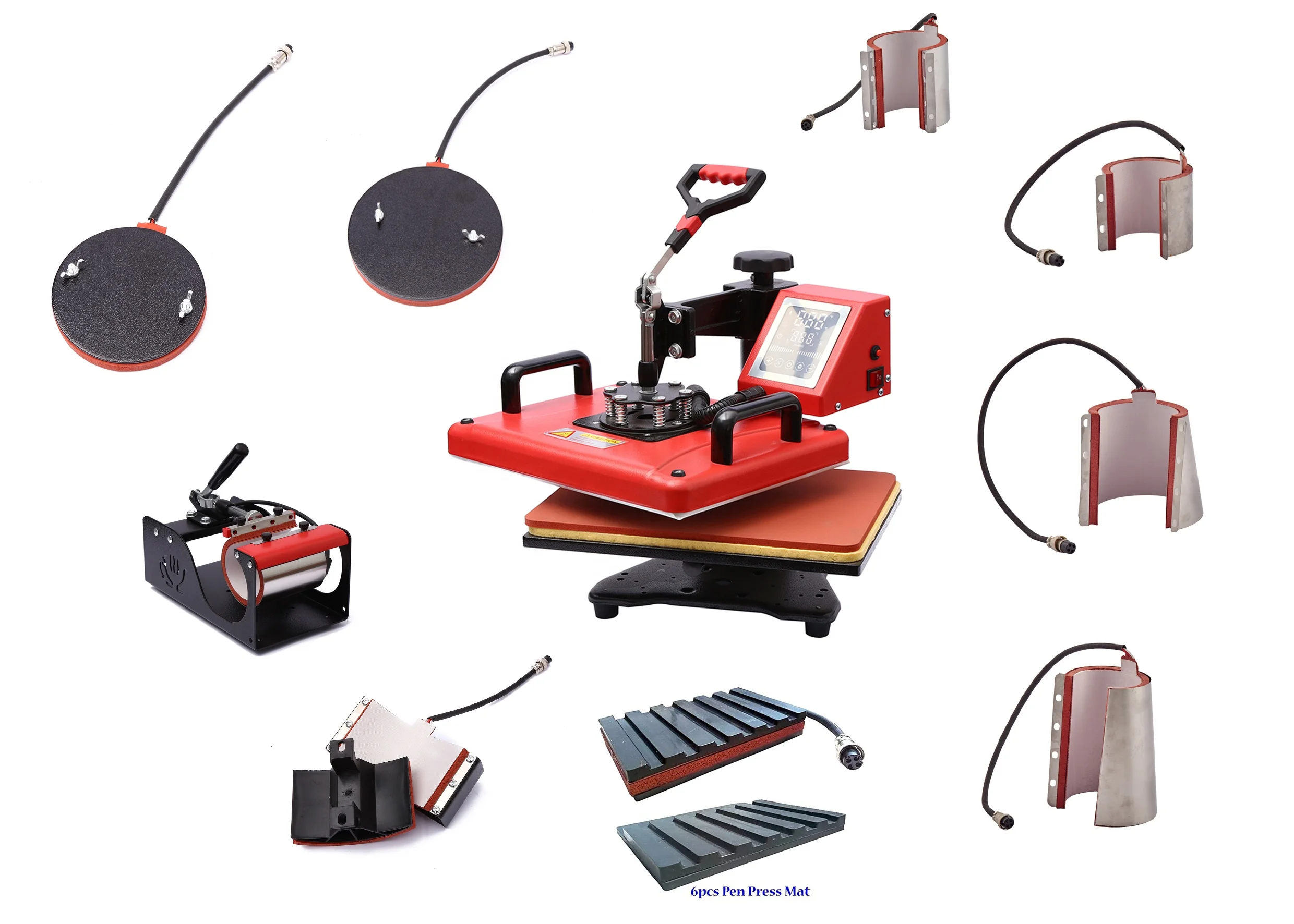 Screen Touch 10 In 1 Combo Heat Press Sublimation  Transfer Machine For Mug/Cap/Tshirt/Phone cases