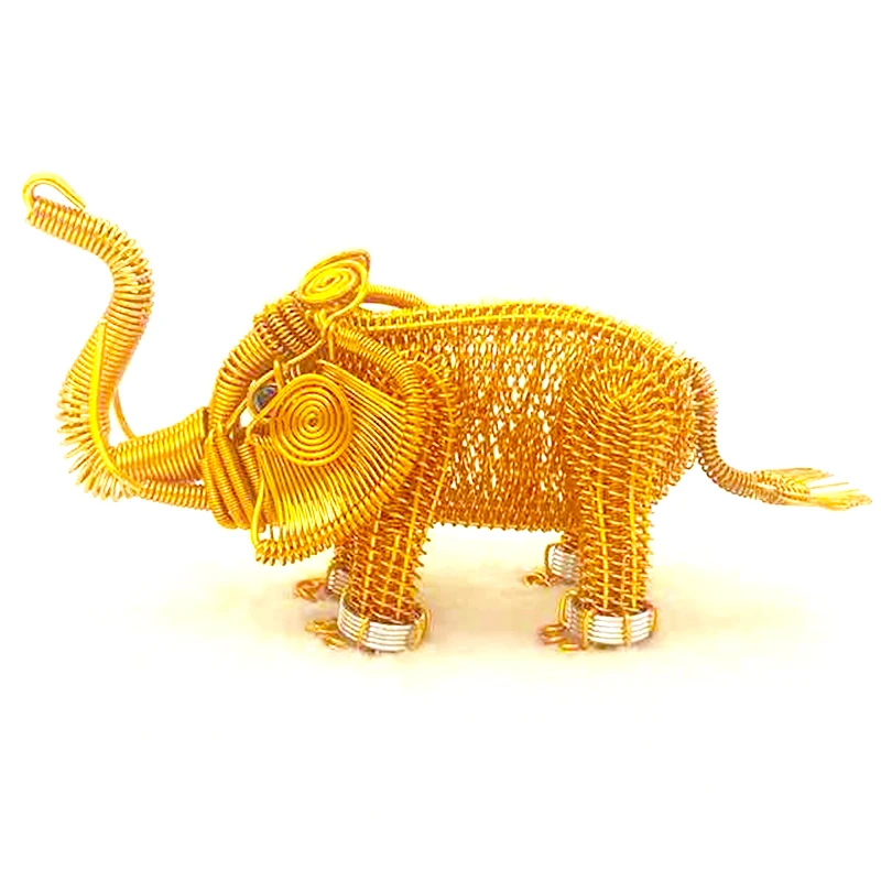 Handmade aluminum elephant wire animal toy presents money luck elephant personality gift