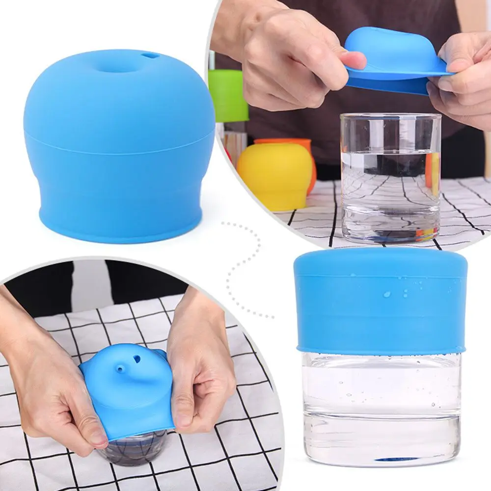 New Cute Silicone Cup Lids Cover Cap Coffee Baby Toddler Anti-choke Silicone Safe Mug Lid Straw Spill-Proof Cup Cover