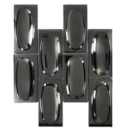 Three Dimensional Circular Stainless Steel Mosaic Tiles Restaurant Background Wall